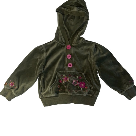 Gymboree y2k from fall collection of 2006Floral Embroidered Hoodie and Pants Set - Picture 3 of 3